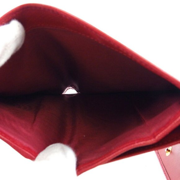 Salvatore ferragamo Three folded wallet Vara Ribbon Leather Auth Used L3574 - Picture 6 of 8